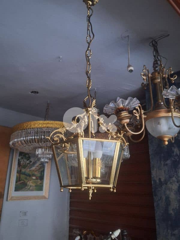 antique french brass lantern 0