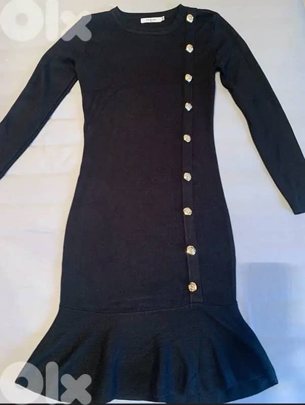 Black knit dress 1