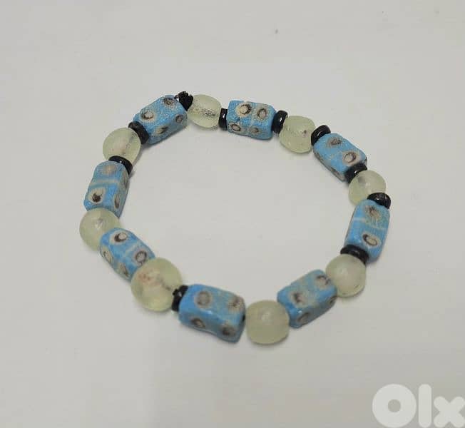 8$ blue african beaded bracelet 2