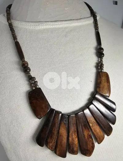 15$ real bone boho-style statement necklace
