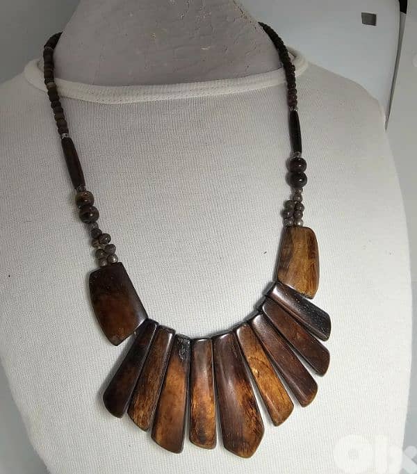 15$ real bone boho-style statement necklace 1
