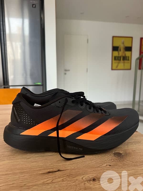 Real Adidas Adizero Evo Sl Men Running Shoes Carbon/Lucid Orange 1