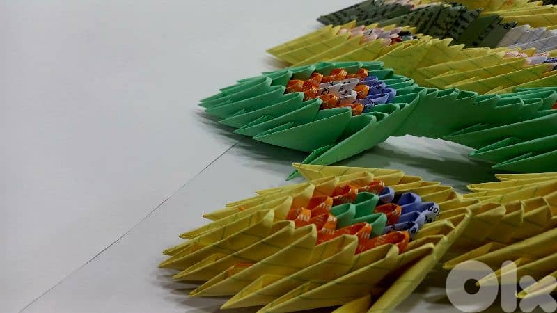 handmade 3d origami peacook model 3