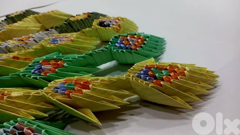 handmade 3d origami peacook model 4