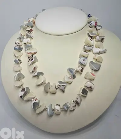 multi-strand necklace made of real seashell pieces