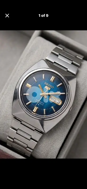 Vintage 1977 Seiko 5 Automatic •Blue Sunburst Dial