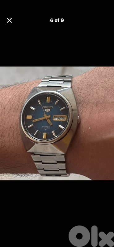 Vintage 1977 Seiko 5 Automatic •Blue Sunburst Dial 5