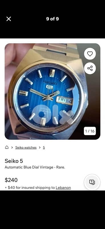 Vintage 1977 Seiko 5 Automatic •Blue Sunburst Dial 8