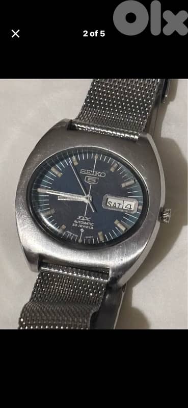 Vintage 1972 Seiko 5 DX 6106-5430•Blue Sunburst•23J Auto •Day/Date QS 2
