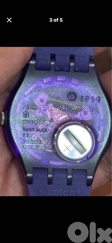 Vintage Swatch New Gent Purple Lacquered Skeleton Watch 41mm Swiss md 2
