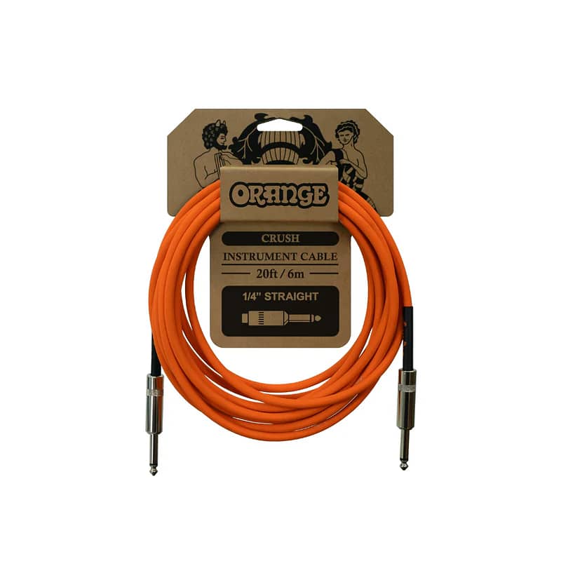 Orange Crush 20' Instrument Cable, Straight to Straight Connector, Ora 0