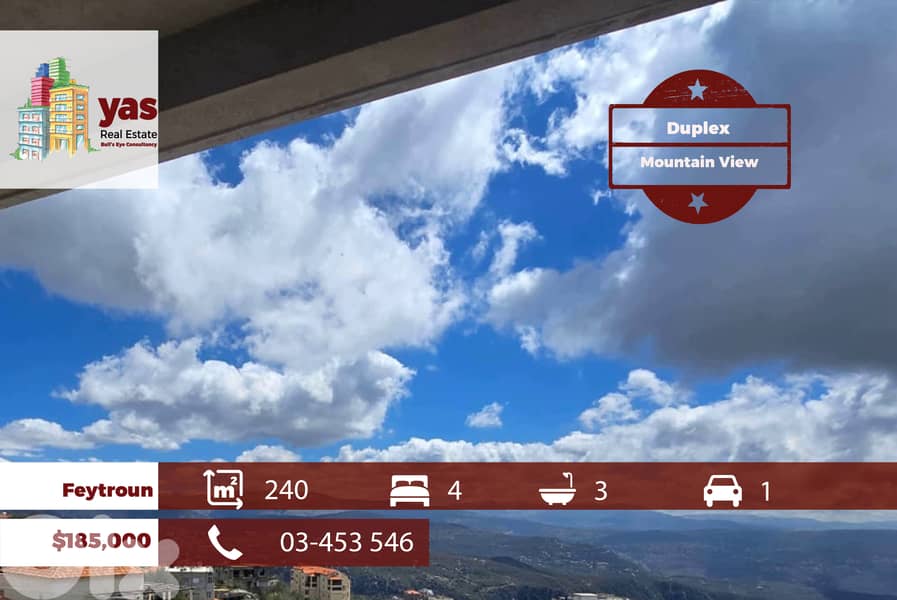 Feytroun 240m2 | Brand New Duplex | Panoramic View | Catch | DA 0