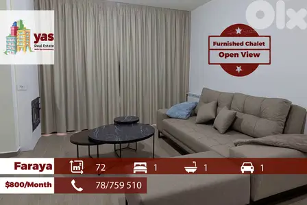 Faraya 72m2 | Furnished Chalet | New Building | Quiet Street | DA
