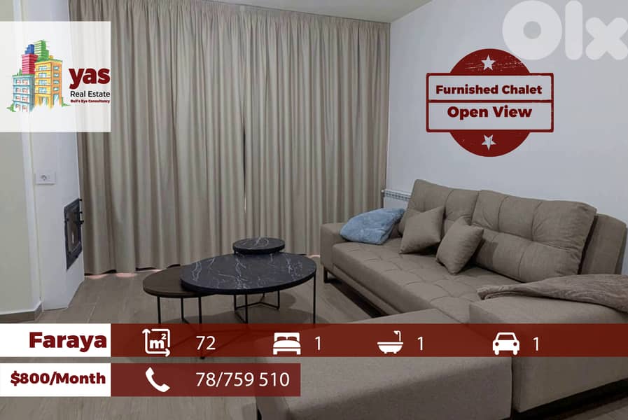 Faraya 72m2 | Furnished Chalet | New Building | Quiet Street | DA 0