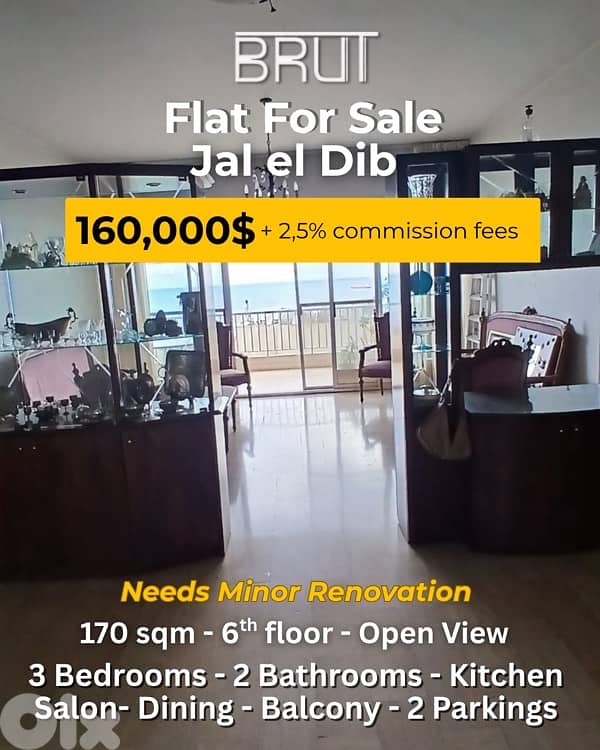 170 sqm apartment for sale in Jal el Dib Bquenneya - Open Views 0