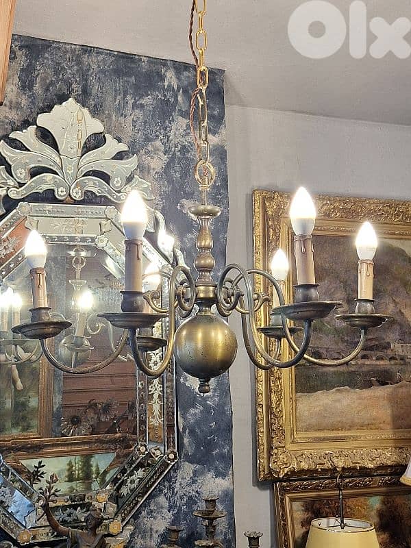 english antique flemish bronze chandelier 1