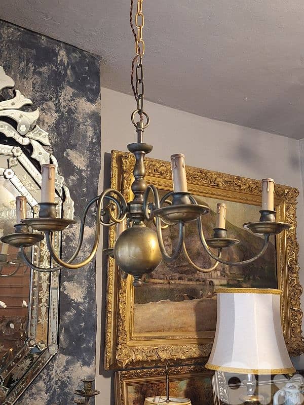 english antique flemish bronze chandelier 2