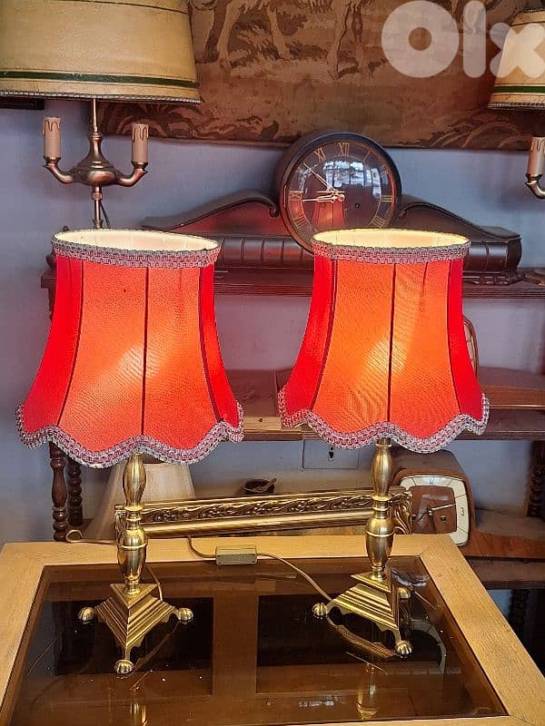 pair of french brass lamps 0