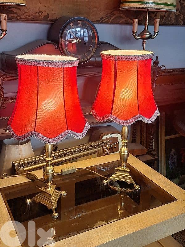 pair of french brass lamps 2