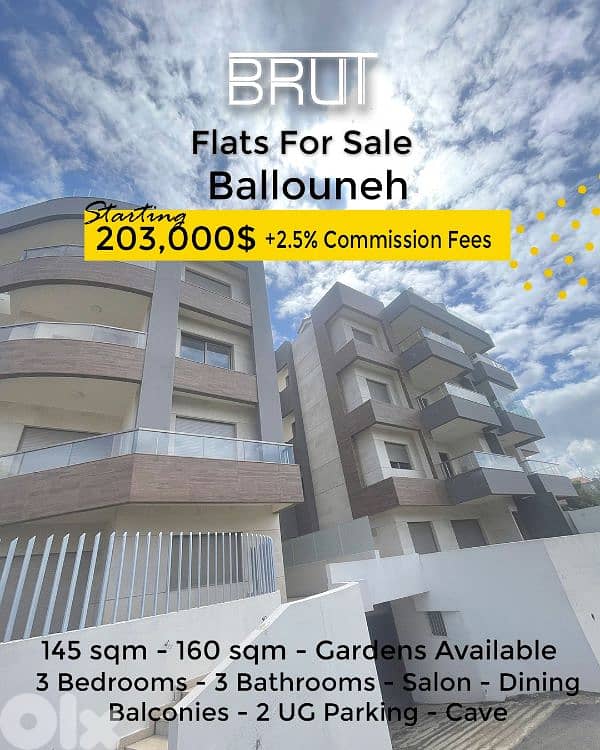 Finished Apartment for sale in Ballouneh 0