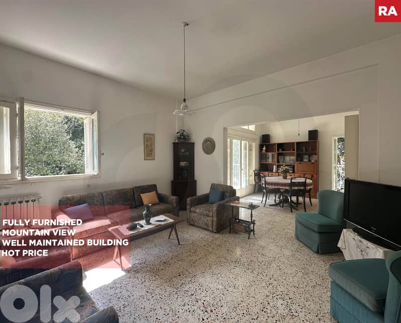 Balconies/heating system/fully furnished/Ajaltoun/عجلتون/ REF#RA134652 0