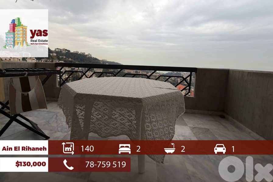 Ain El Rihaneh 140m2 | Well Maintained | Calm Area | Catch | EL 0