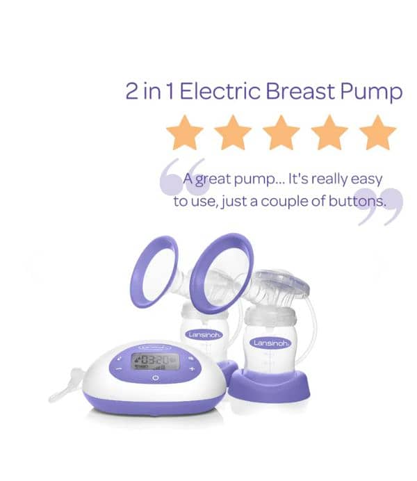 lansinoh electric breast pump 2 in 1+extra spare parts(used few times) 6