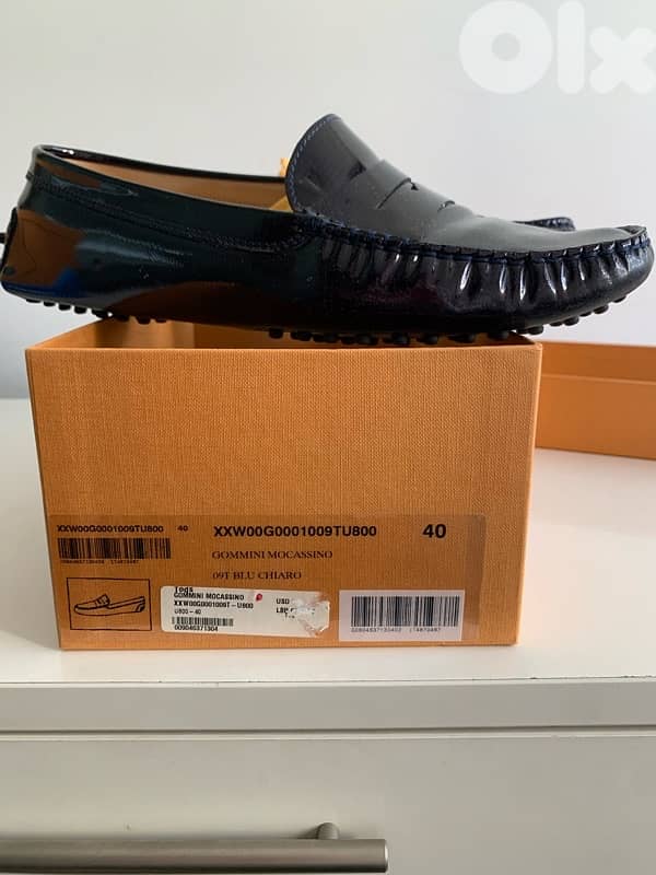 Tod’s mocassin - patent navy blue color - size 40 0