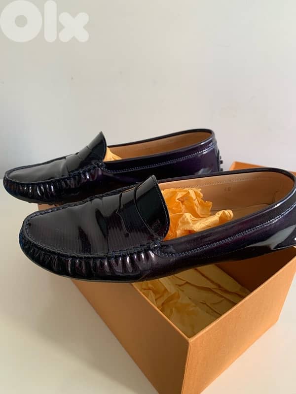 Tod’s mocassin - patent navy blue color - size 40 2