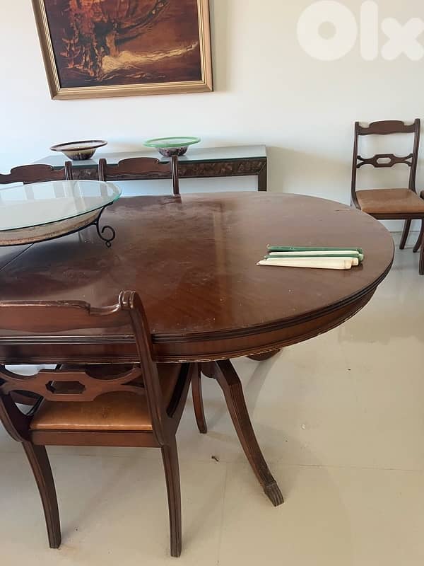 antique dining plus chairs 0