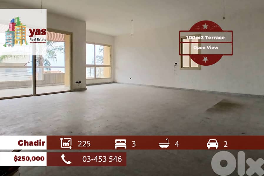 Ghadir 225m2 | 100m2 Terrace | Open View | Excellent Condition | IV/EH 0