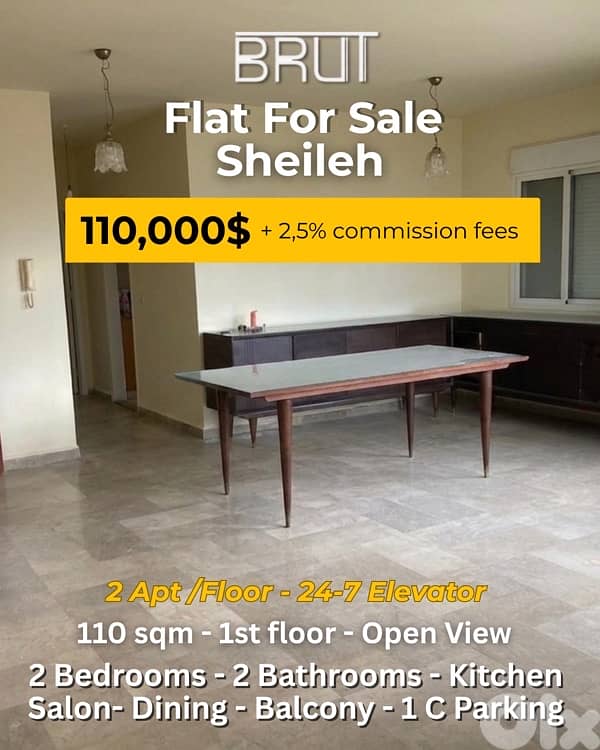 110 sqm apartment for sale in Sheileh!Open Mountain View 0