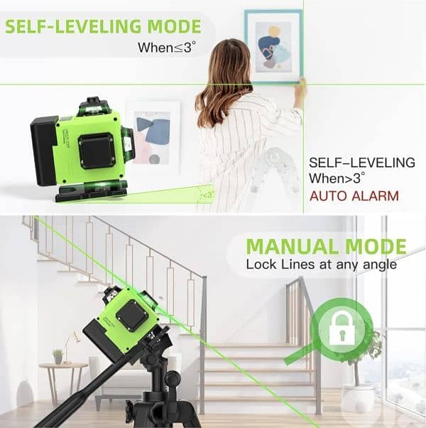 16 Lines Laser Level 360 Self Leveling4D  Cross Line+2batteries 2