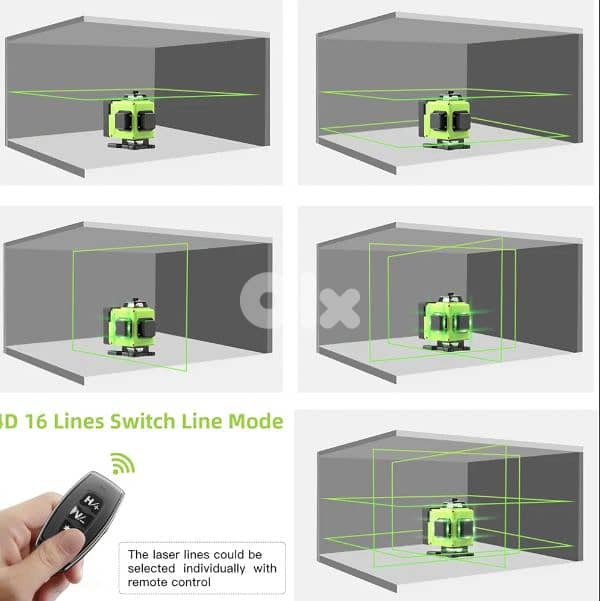 16 Lines Laser Level 360 Self Leveling4D  Cross Line+2batteries 11