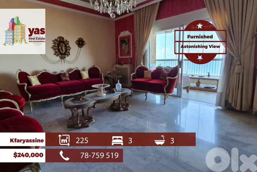 Kfaryassine 225m2 | Furnished | Well Maintained | Accessible | MCH 0