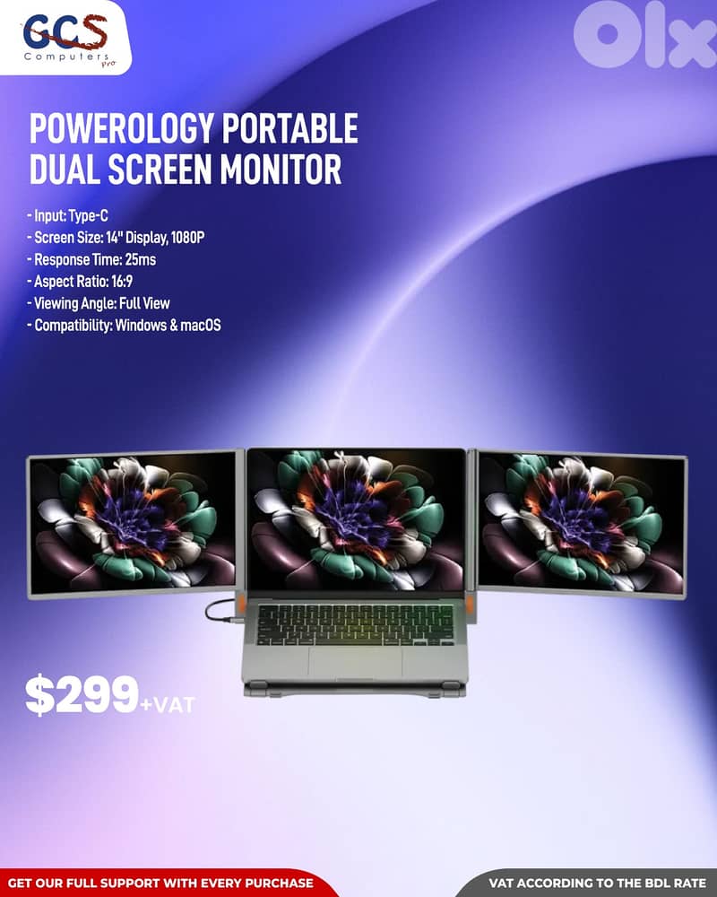 Powerology Portable Dual Screen Monitor 0