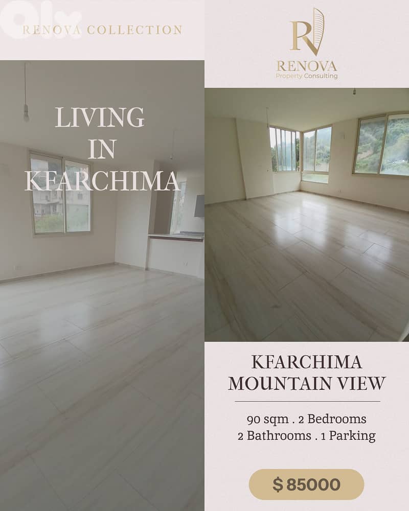 Open Mountain View apartment for sale in Kfarchima 0