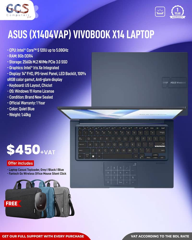 Asus (X1404VAP) Vivobook X14 Laptop 0