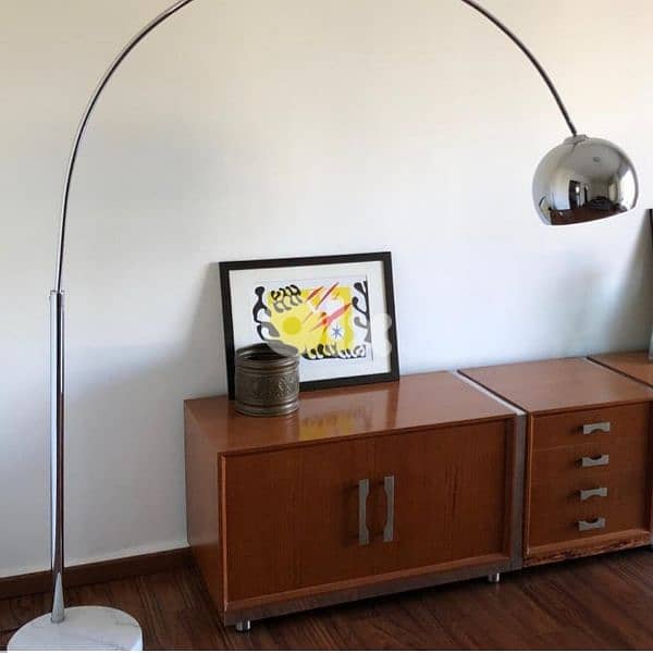 vintage flower lamp chrome seventies original 0