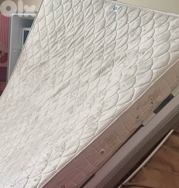 130cm bed wood frame silver grey color 3