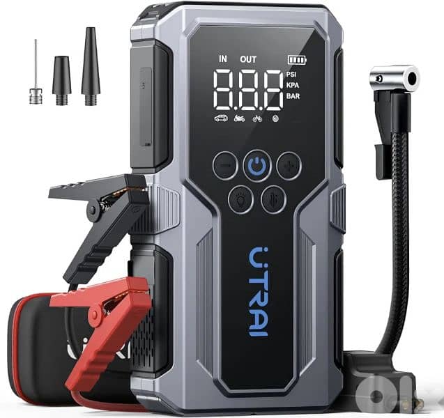 UTRAI Portable Car Jump Starter with Air Compressor, 15000 mAh. 0