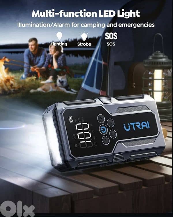 UTRAI Portable Car Jump Starter with Air Compressor, 15000 mAh. 5