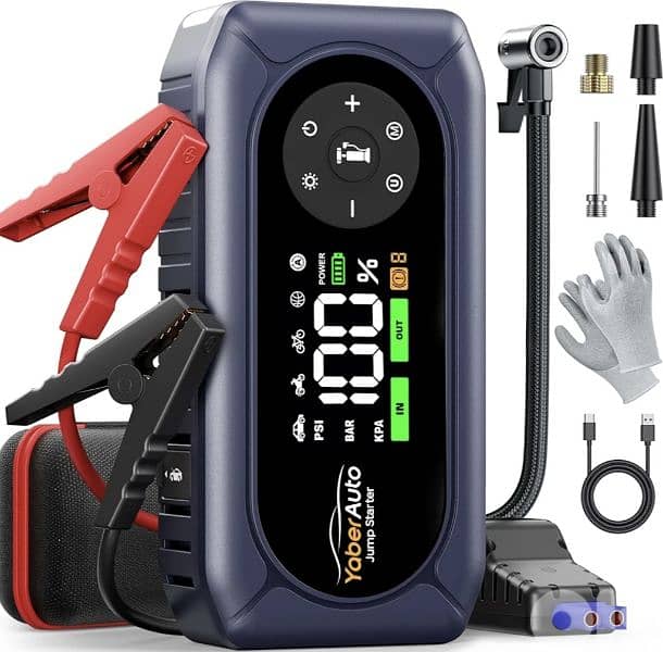 YABER Battery 9-in-1 4500A 150PSi Booster+Jump Starter+ Air Compressor 0