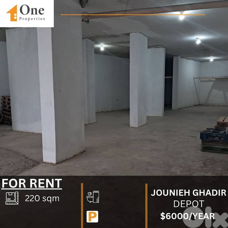 WAREHOUSE FOR RENT IN JOUNIEH GHADIR 0