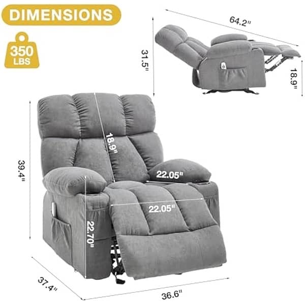 Recliner Chair, Overstuffed Rocker Lazy Boy Chairs 1