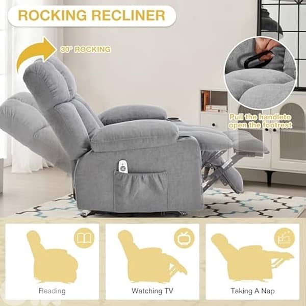 Recliner Chair, Overstuffed Rocker Lazy Boy Chairs 3