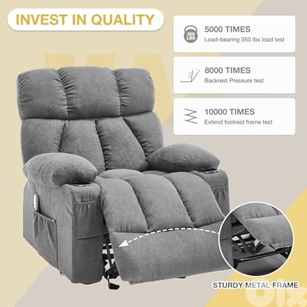 Recliner Chair, Overstuffed Rocker Lazy Boy Chairs 4