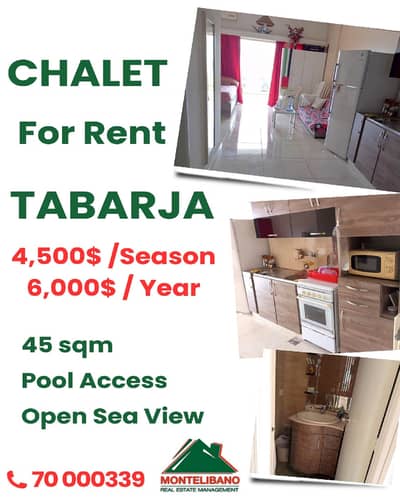 45 sqm Chalet For Rent in Tabarja طبرجا with Pool Access