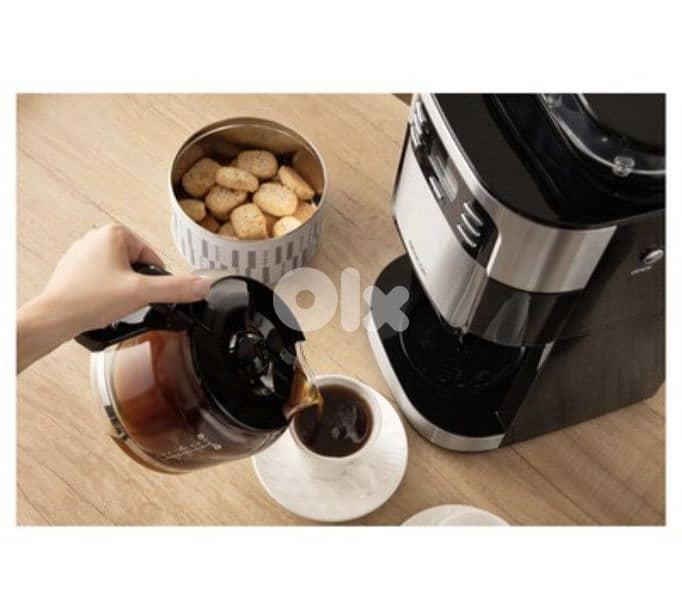 Severin, water tank 1.4 L, inox/black - Coffee maker with grinder 12
