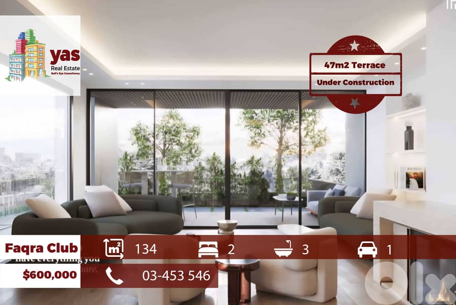 Faqra Club 134m2 | 47m2 Terrace | Duplex | Under Construction | DA/EL 0